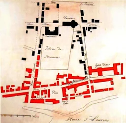 En rojo, el sector de Montreal destruido durante el incendio